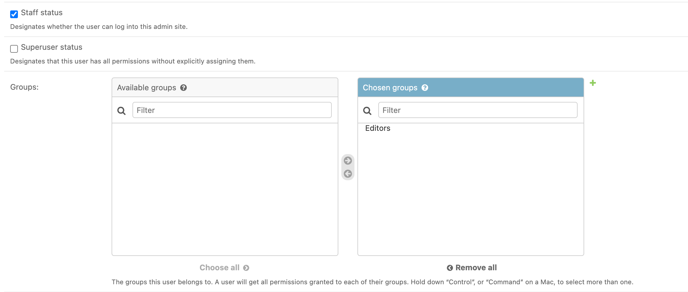 Assign user to newly created group