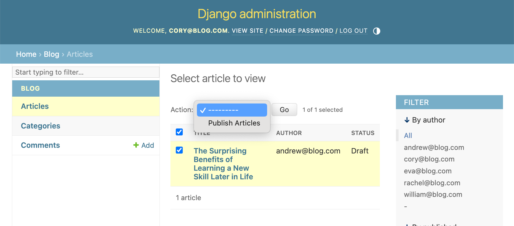 Try to publish an article as a contributor